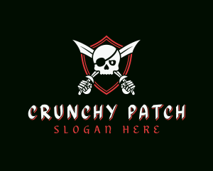 Pirate Skull Swords logo design