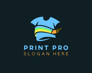 Paint Brush Shirt Printing logo design