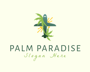 Airplane Palm Tree logo design