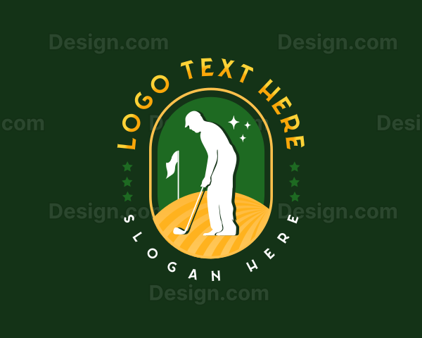 Sports Field Golfer Logo