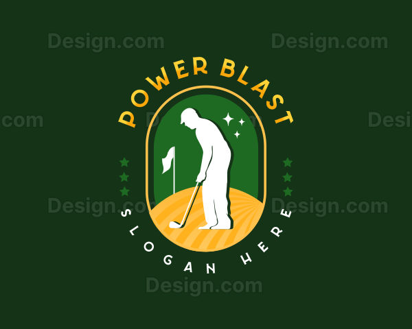 Sports Field Golfer Logo