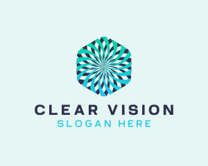 3D Optical Illusion Hexagon  logo design