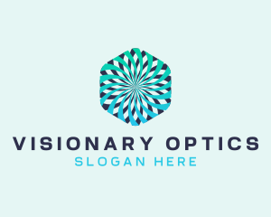 3D Optical Illusion Hexagon  logo design