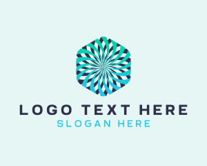 Glacier - 3D Optical Illusion Hexagon logo design