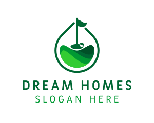 Green Golf Putt Logo