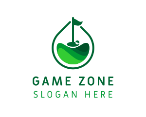 Green Golf Putt Logo