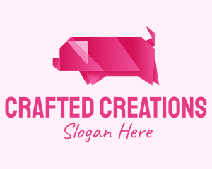 Pig Origami Art logo design