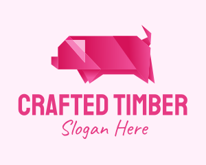 Pig Origami Art logo design