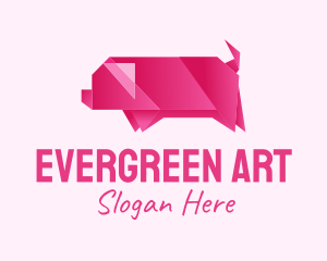 Pig Origami Art logo design