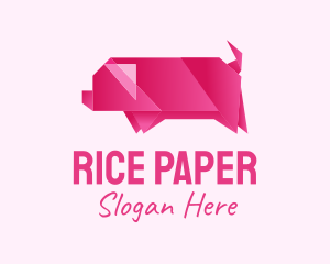 Pig Origami Art logo design