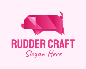 Pig Origami Art logo design