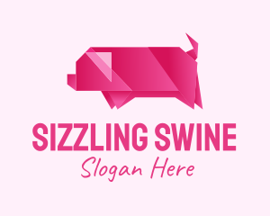 Pig Origami Art logo design