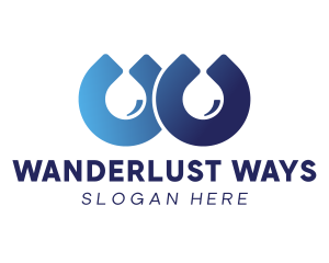 Water Drop Letter W logo design