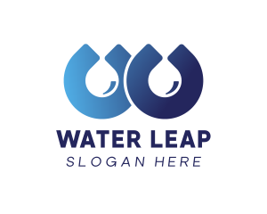 Water Drop Letter W logo design