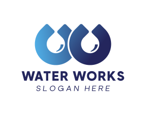 Water Drop Letter W logo design