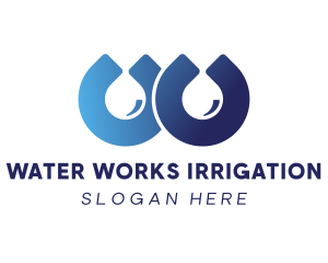 Water Drop Letter W logo design