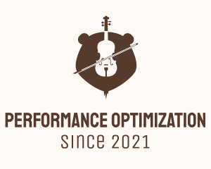 Grizzly Bear Violin  logo design