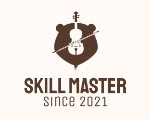 Grizzly Bear Violin  logo design