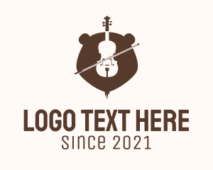 Violin - Grizzly Bear Violin logo design