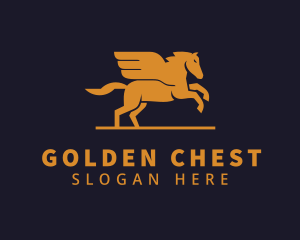 Golden Pegasus Wings logo design