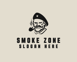 Smoking Soldier Man logo design