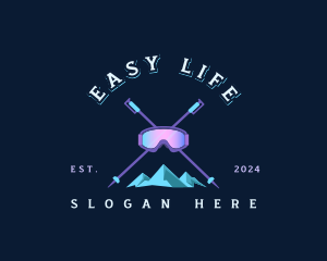 Ski Mountain Snowboarding  logo design