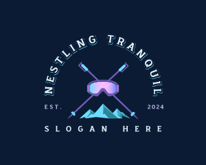 Ski Mountain Snowboarding  logo design