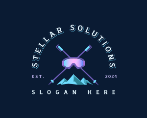 Ski Mountain Snowboarding  logo design