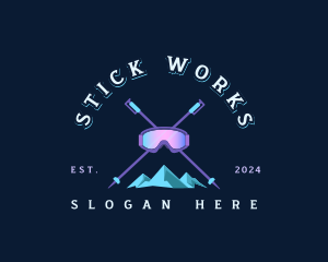 Ski Mountain Snowboarding  logo design