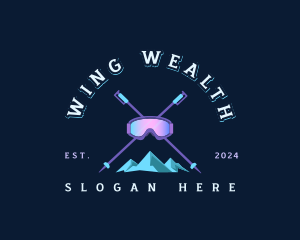 Ski Mountain Snowboarding  logo design