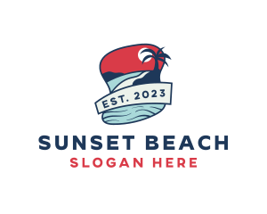 Beach Travel Vacation logo design