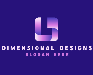 3D Gradient Letter L logo