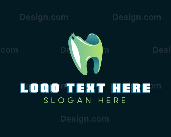 Shiny Sparkling Tooth Logo