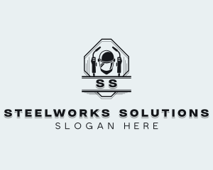 Steelworks Welding Helmet logo design