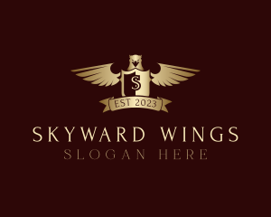 Eagle Wings Shield logo design