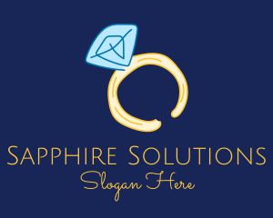 Pink Sapphire Ring Line Art logo design