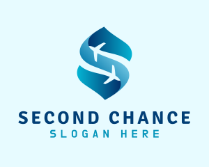 Blue Airline Letter S logo design