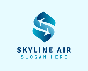 Blue Airline Letter S logo design
