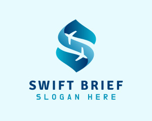 Blue Airline Letter S logo design