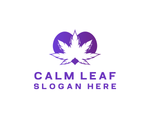 Cannabis Heart Leaf logo design