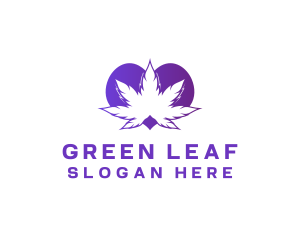 Cannabis Heart Leaf logo