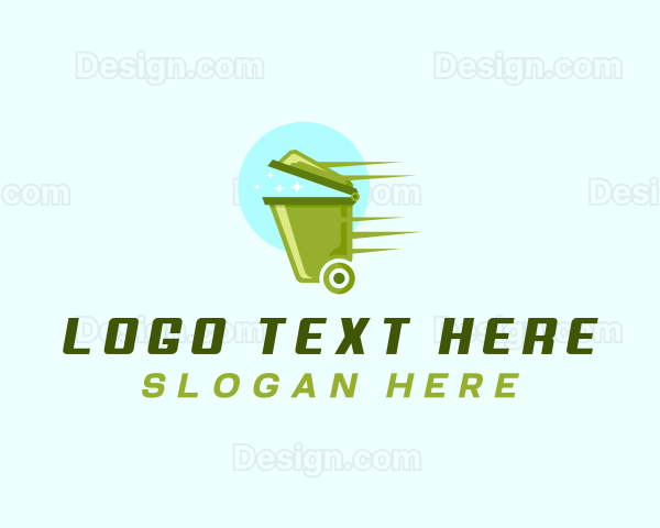 Waste Cleaning Trash Bin Logo