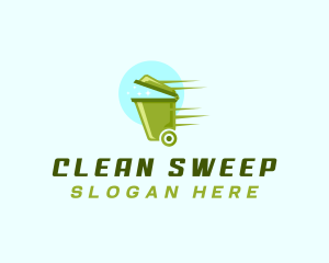 Waste Cleaning Trash Bin logo design