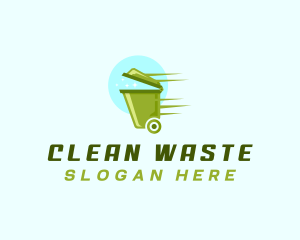 Waste Cleaning Trash Bin logo design