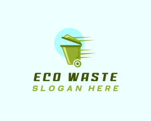 Waste Cleaning Trash Bin logo design