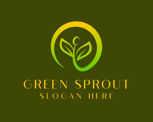 Organic Sprout Leaf logo design