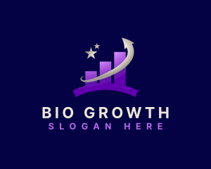 Bar Graph Growth Arrow logo design