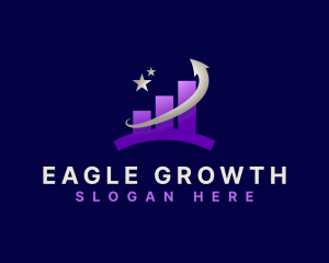 Bar Graph Growth Arrow logo design