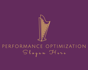 Musical String Harp logo design