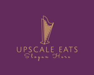 Musical String Harp logo design